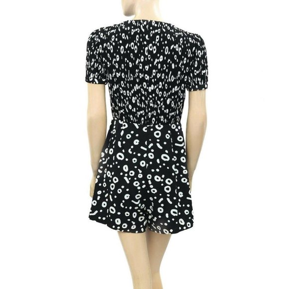 French Connection Doe Crepe Playsuit Dress Smocked Romper S US 6 - Picture 7 of 9